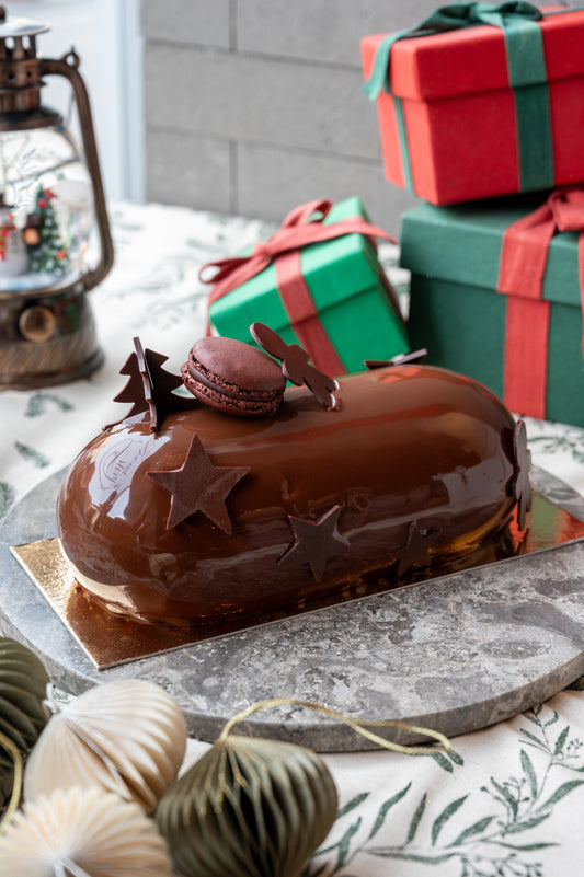 Christmas Special: Chocolate & Crème Brûlée Bûche (Gluten-free )