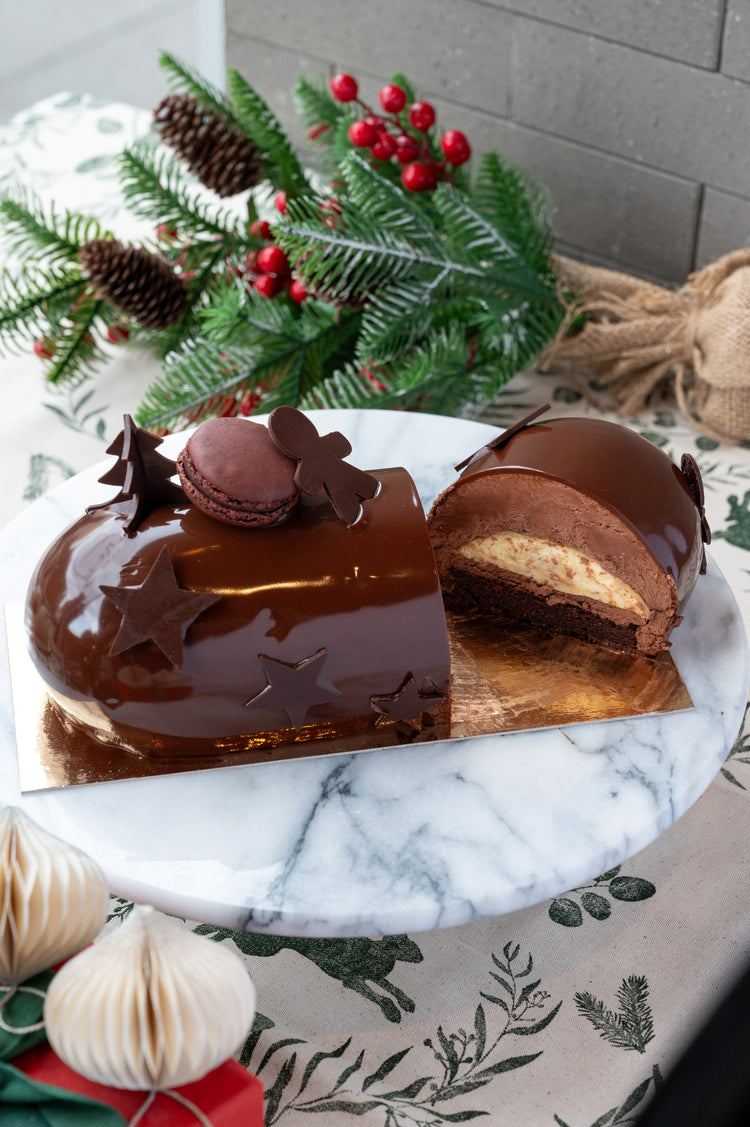Christmas Special: Chocolate & Crème Brûlée Bûche (Gluten-free )